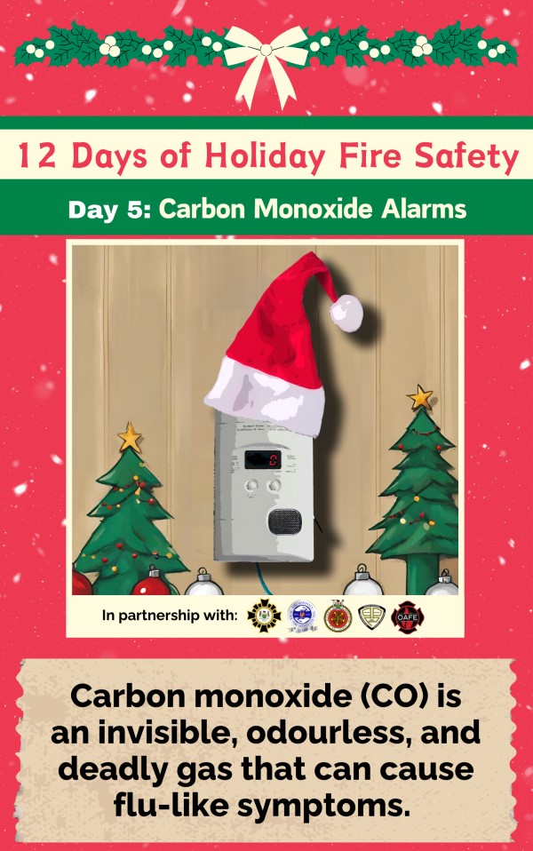 HamiltonFireDep's tweet photo. Unlike gingerbread, carbon monoxide (CO) is odourless.
Unlike your uncle's ugly Holiday sweater, it's invisible.
A CO alarm alerts you to a potential CO emergency with four beeps, protecting your family from The Silent Killer.
#12DaysOfHolidaySafety #HamOnt #StrongForYou https://t.co/TCKxWcXn2O