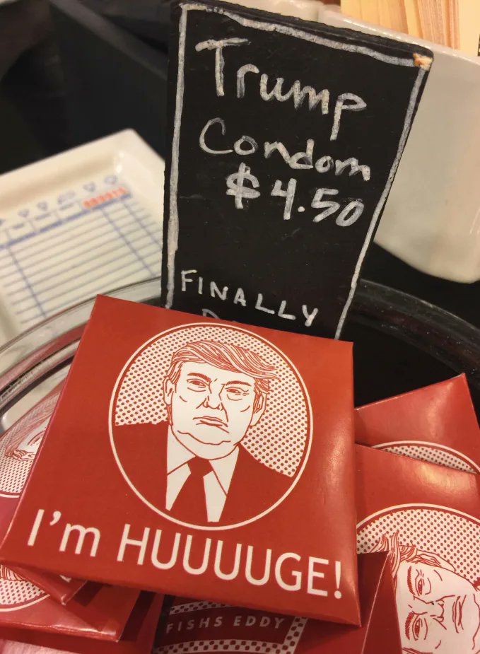 sumdo9's tweet image. On Epstein Island, Donald J. Trump had his own, private label condoms for sale. Were these condoms designed by Fishs Eddy of NYC @FishsEddyNYC ?

#Trump #Epstein