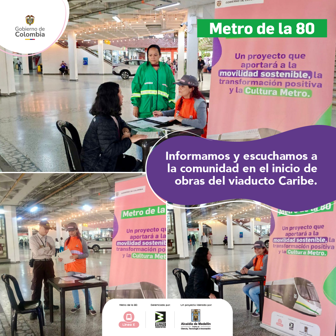 🏗️ De forma previa socializamos las actividades que vamos a ir desarrollando en cada sector a lo largo del corredor de la 80. Por ejemplo, con los vecinos del sector Caribe, hemos dialogado sobre la transformación física que veremos en este lugar. Allí construiremos la estación