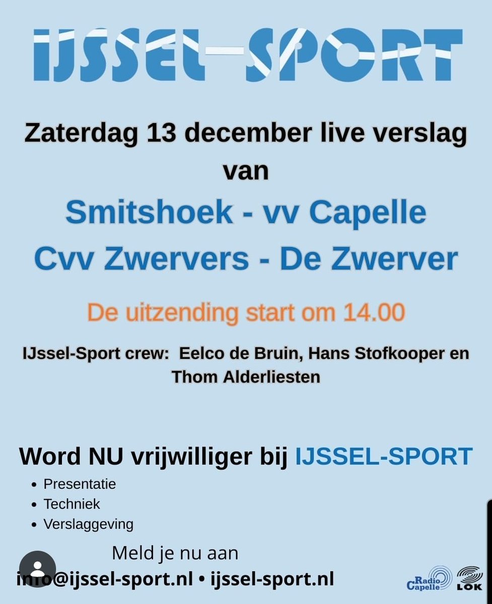 Morgen... 👇👇👇 Meer info >> ijssel-sport.nl/sport/17859-za…