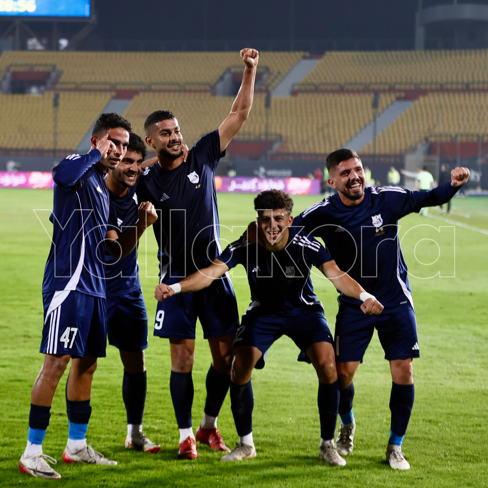 احتفال محمد حمدي بهدفه في مرمى الأهلي. : زياد أحمد 