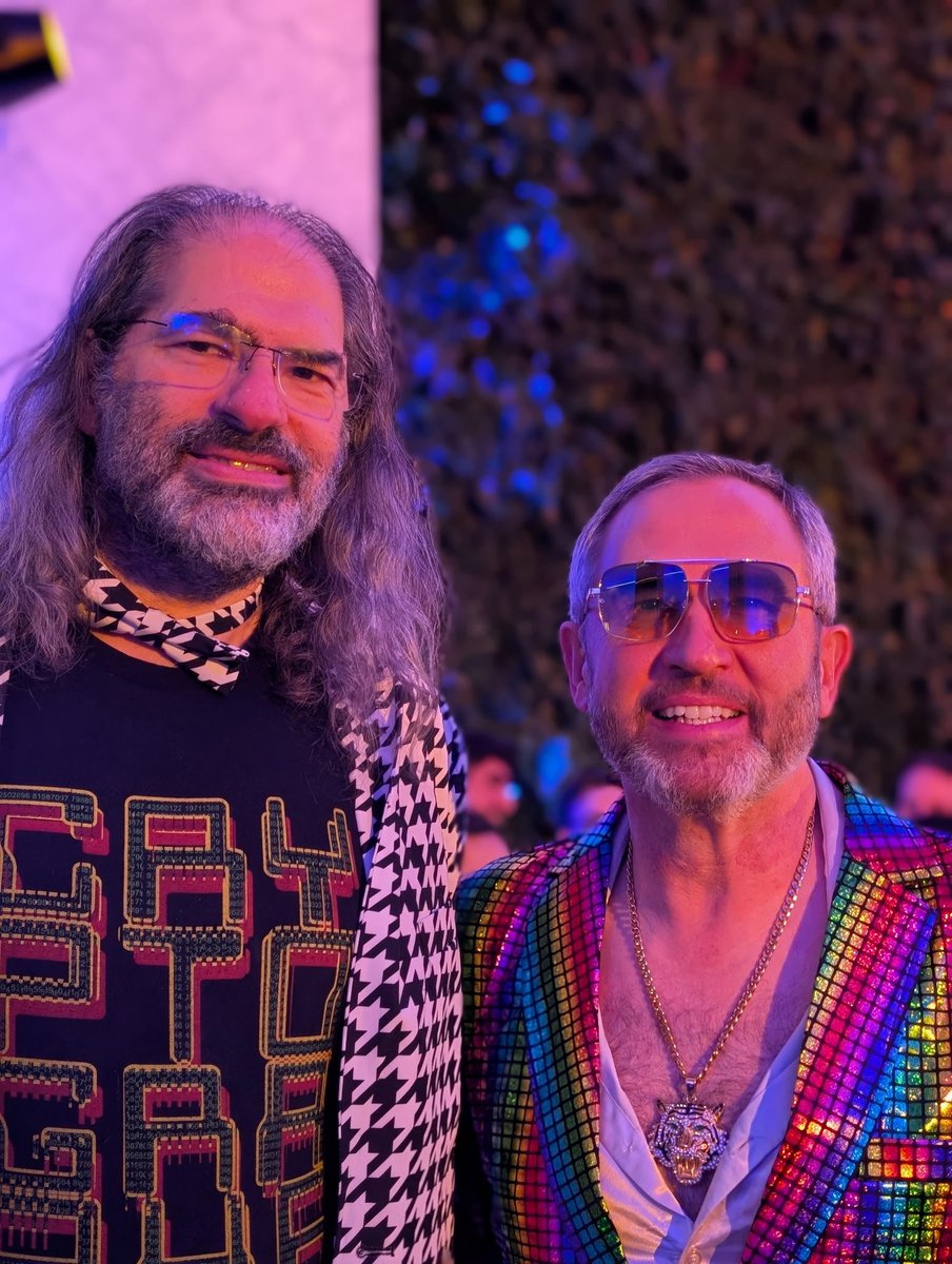 Brad in his typical business attire and me with a bowtie wearing my "Cryptographer-1" shirt.