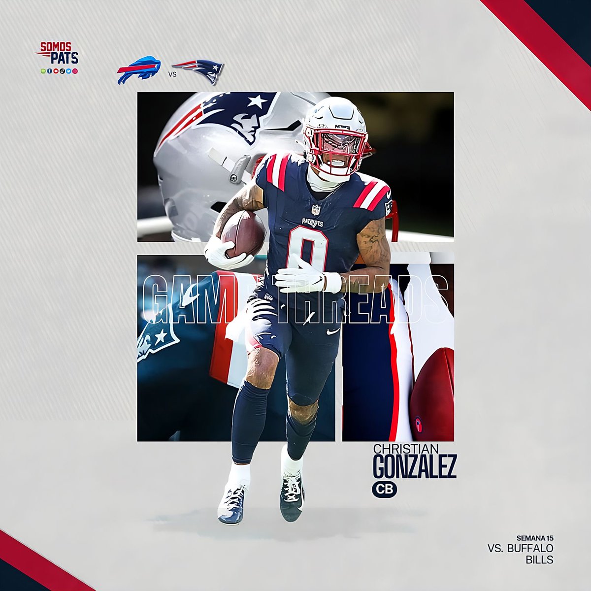 Somospats_'s tweet photo. Los Patriots vestirán uniformes azules en el importantísimo partido vs los Bills.
#gamethreads #somospats #NEPats https://t.co/7H6RHiIplZ