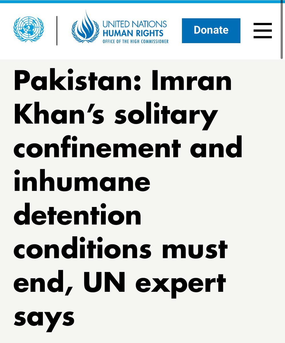 ARYSabirShakir's tweet photo. عمران خان کی قید تنہائی اور غیرانسانی سلوک ختم کیا جائے اقوام متحدہ https://t.co/QhBXug994g