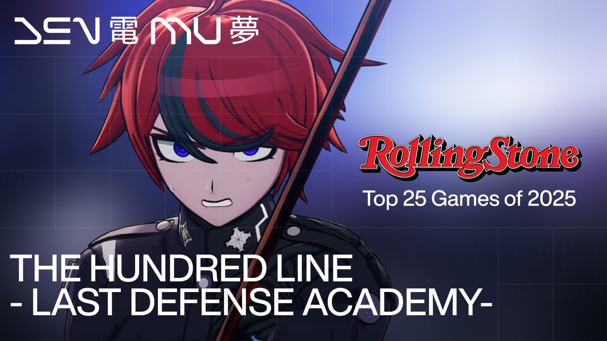 DENMU_HQ's tweet photo. Thank you @RollingStone for ranking our portfolio game @hundred_line_EN 7th out of 25 of the best video games of 2025!
https://t.co/ZPRII2ZgRv

#hundred_line @kazkodaka https://t.co/ozIWWTWdpK