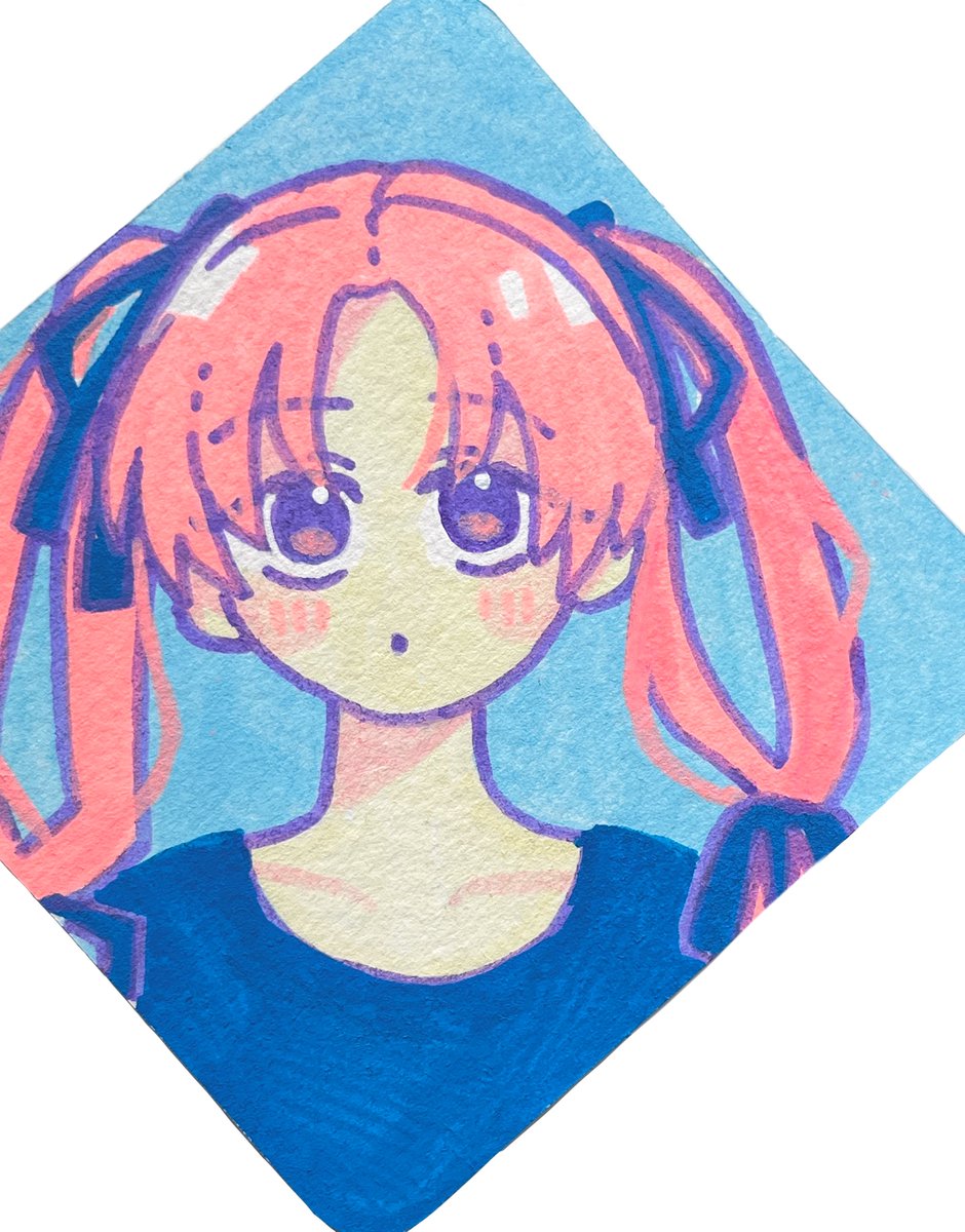 買ったアクリルマーカーの試し書き
水彩紙なのが悪いかも😂