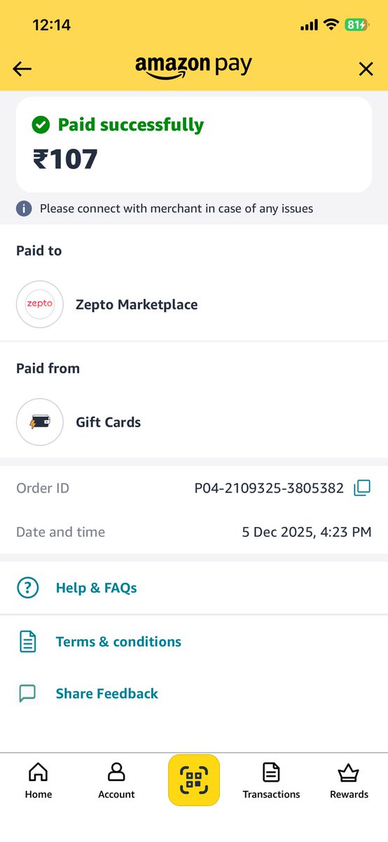 svrr09's tweet photo. @amazonpay @AmazonHelp @amazonIN 
I had ordered something from a merchant. The money is debited from my amazon pay balance but they have not received it.
Please issue me a refund https://t.co/ZlczmST4pd