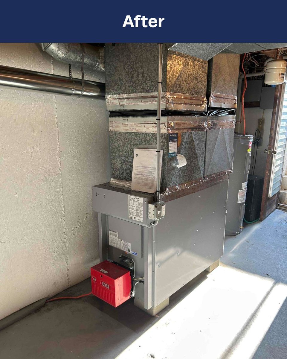 NotturnoHome's tweet image. Out with the old and in with the new -- swipe to see the before and after of a new system in this customer's home. To see how Notturno can help you install faster, more efficient systems, call 📞 508-306-8625 today

#CompleteHomeComfortCompany #NotturnoHomeServices #AC