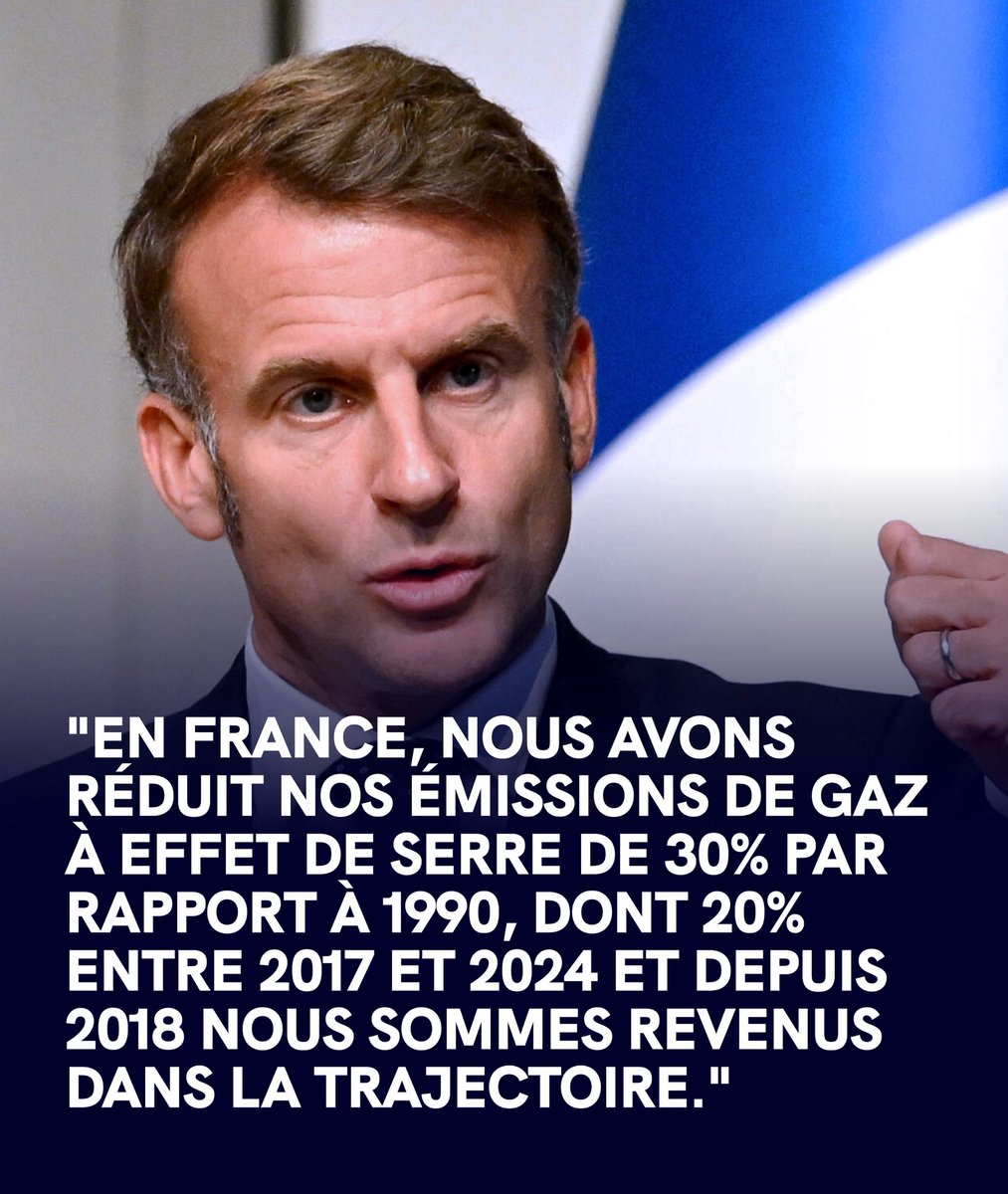 « Ces résultats sont la réussite de notre écologie à la française, qui combine progrès et protection, qui permet de réduire nos émissions et le chômage à la fois. Nous voulons conjuguer souveraineté, emploi et décarbonation. »
<a href="/EmmanuelMacron/">Emmanuel Macron</a> :
project-syndicate.org/commentary/fra…