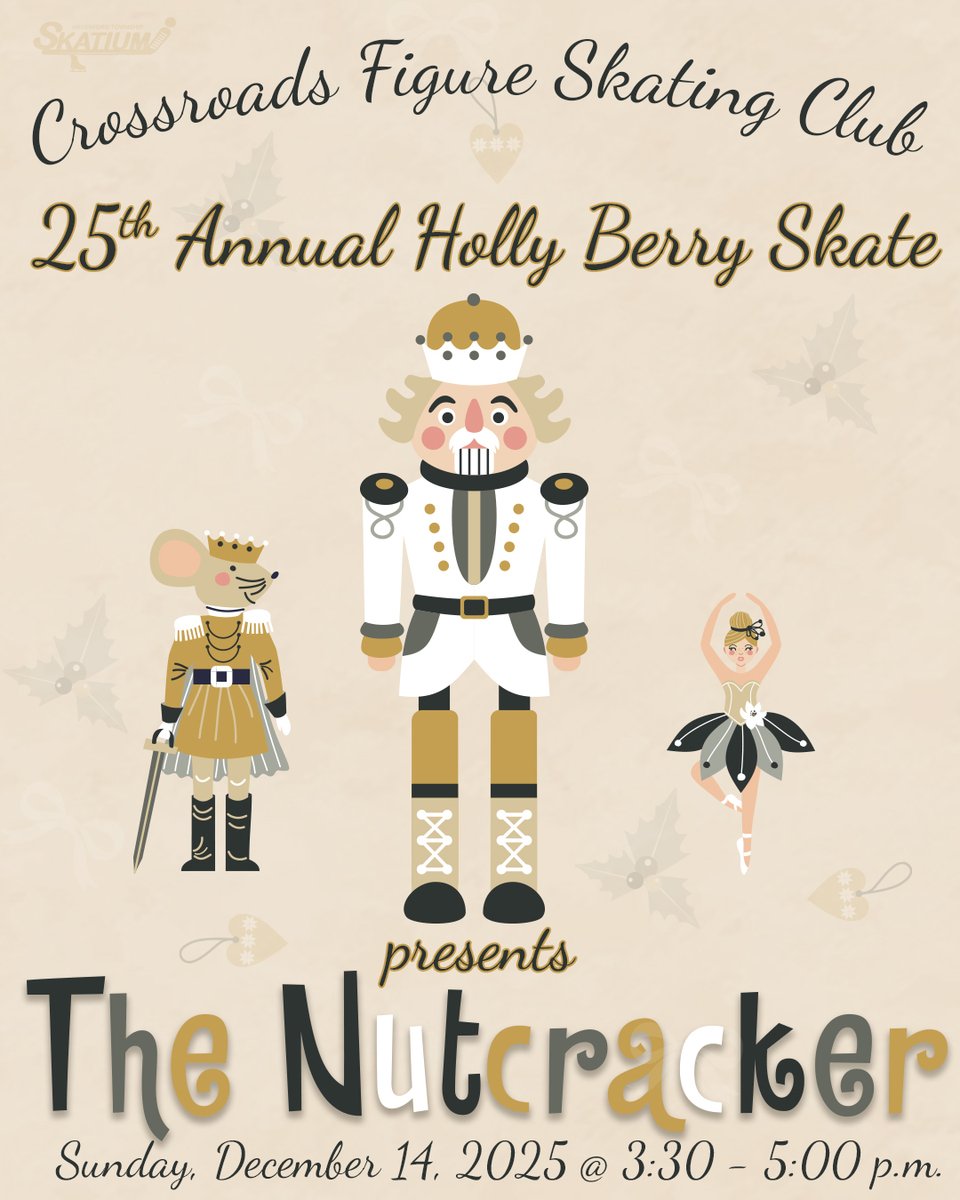 Our 25th annual Holly Berry Skate is this Sunday, December 14! 

Join us at the <a href="/HavSkatium/">The Skatium</a>  for our presentation of The Nutcracker! 

Admission is free. 

The showcase begins at 3:30 p.m.