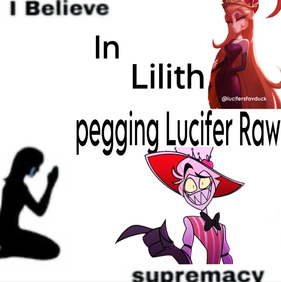 Pan for Pan poly Lucilith 
is very real to me
 and I will not change my mind. 
They’ve been together for years. 
I feel like they are both so comfortable with each other they don’t mind opening up their relationship once in a while.
 Lilith likes women too, she’s so gay.