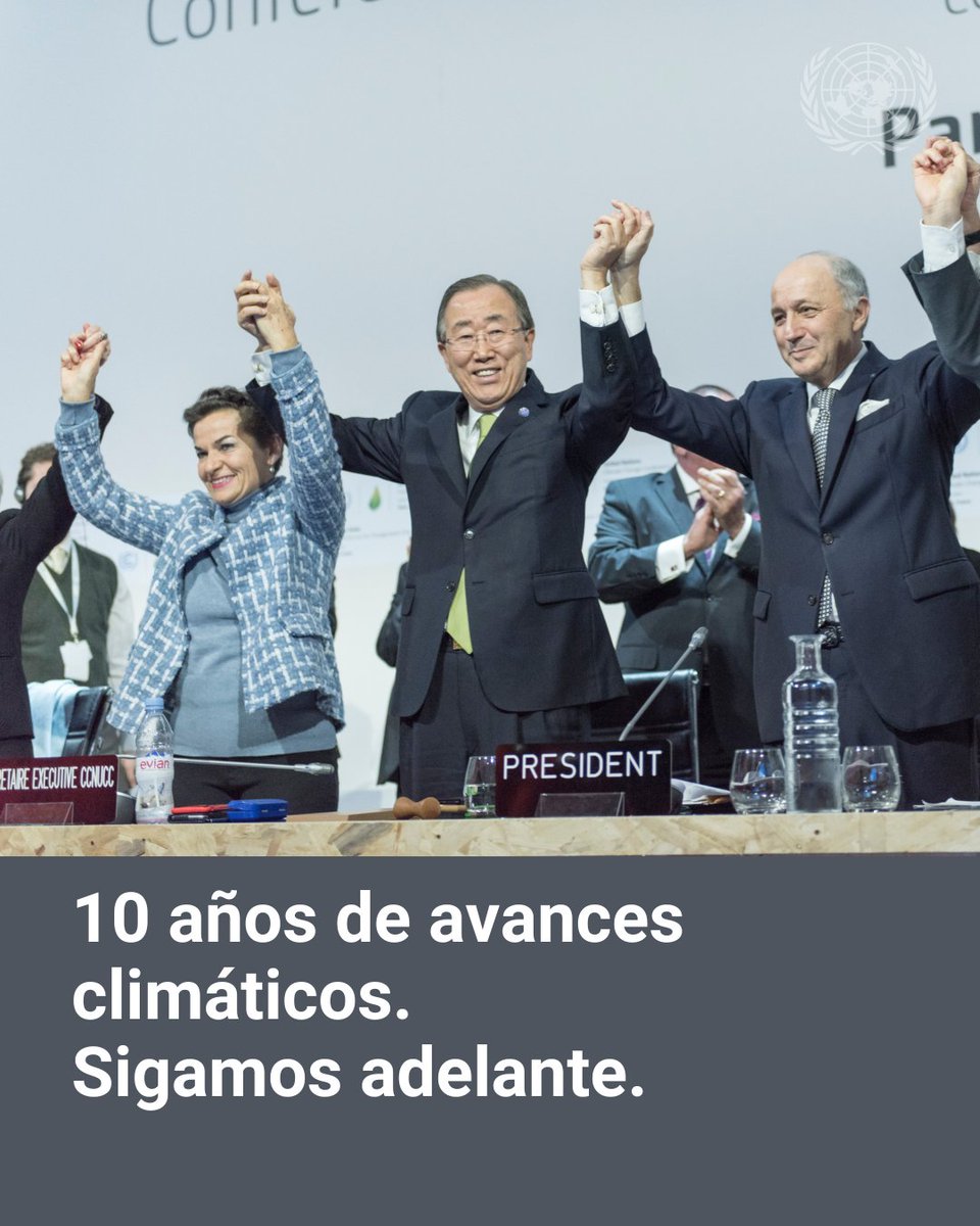 Hace 10 años, el #AcuerdoDeParís marcó un hito en la acción climática.

Desde entonces, hubo avances, pero no lo suficiente.
La crisis climática exige más ambición y urgencia.
#Actúa Ahora: no hay tiempo que perder.

🔗un.org/es/climatechan…