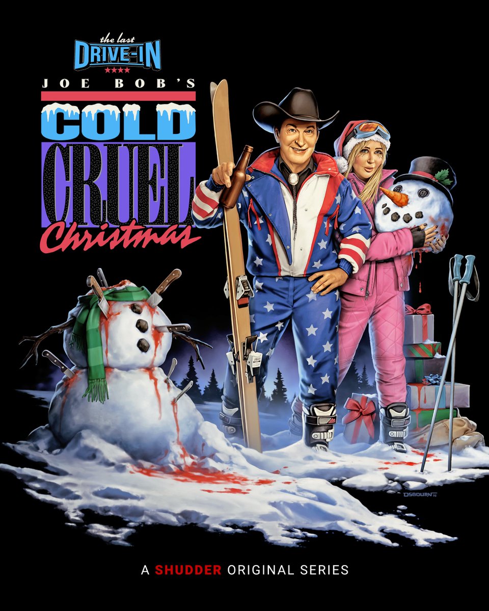 Shudder's tweet image. It's time to get festive, #MutantFam. 🎄

#TheLastDriveIn: Joe Bob’s Cold Cruel Christmas special &amp;amp; annual charity live streams TONIGHT at 9pm ET on Shudder TV.