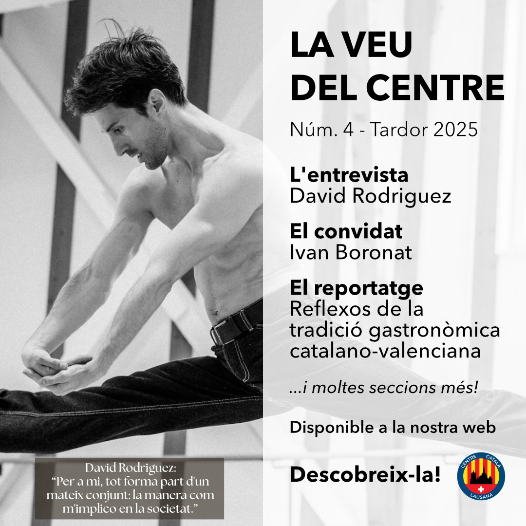 Ja ha sortit el quart número de «La Veu del Centre», la revista del Centre Català de Lausana.

Podeu llegir-la a la nostra web: catalansasuissa.org/la-veu-del-cen…

—
#ccl #centrecatalalausana #laveudelcentre #lausanne #vaud #suisse #catalanspelmon #catalans #somcasals