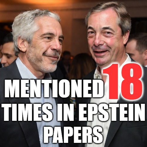 GBNews23653867's tweet image. 🚨Just a reminder, Nigel Farage was mentioned EIGHTEEN times in the Jeffrey Epstein Files, many times recommended to Epstein by Steve Bannon. Will the full facts ever come out and the guilty punished?

#ReleaseTheTrumpEpsteinFiles #EpsteinTrumpCoverUp #EpsteinClientList