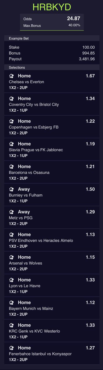 NizTips's tweet image. Weekend Acca 📈 25

HRBKYD