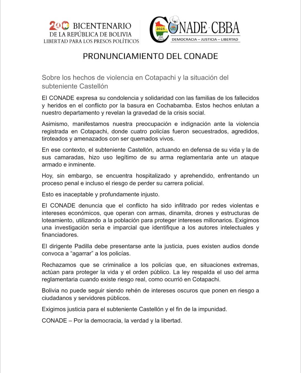 CONADE DE BOLIVIA tweet media