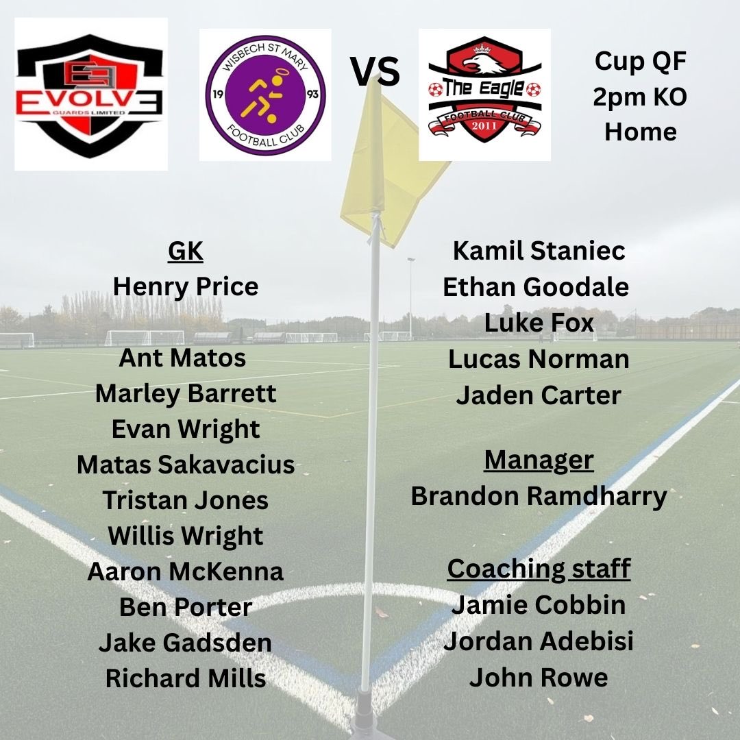 💜 the lads are looking to bounce back from last weeks blip . 
quarter final at home tomorrow against <a href="/TheEagleFC2011/">The Eagle Football Club</a> 
2pm kick off come down and support the lads 💜