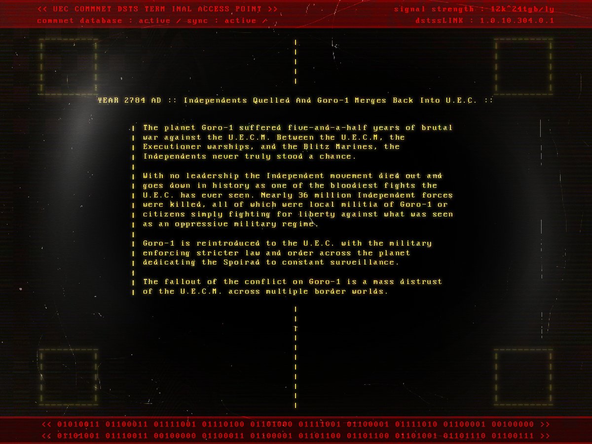 YEAR 2784 AD :: Independents Quelled And Goro-1 Merges Back Into U.E.C. ::
#assiahgame #assiahlore