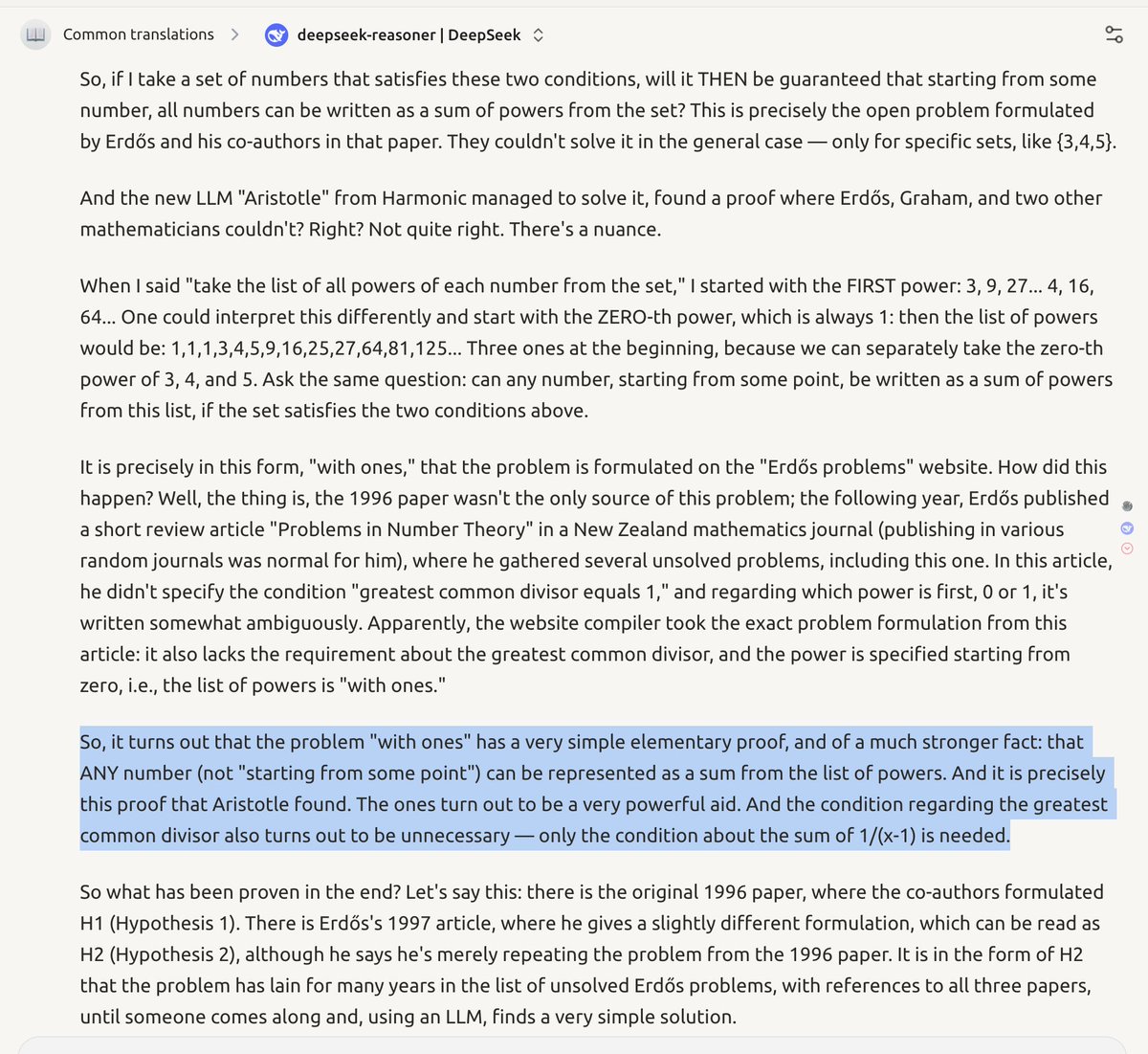 Argument intéressant d'Avvablog concernant la récente « solution » au problème d'Erdős n° 124 proposée par @HarmonicMath