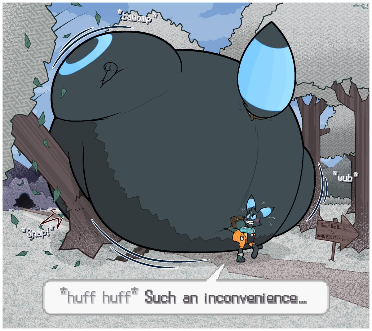 SadieTheToonCat's tweet image. My part of a trade with AvenueArcania on the other site of their Umbreon, Hunter, waddling his fat, clumsy, colossal monobutt down! :3c