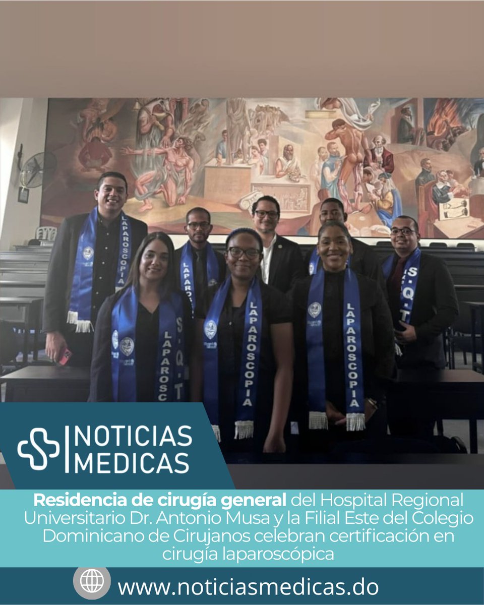 NotiMedicasDO's tweet image. Residencia de cirugía general del Hospital Regional Universitario Dr. Antonio Musa y la Filial Este del Colegio Dominicano de Cirujanos celebran certificación en cirugía laparoscópica
 noticiasmedicas.do/residencia-de-… 

@cdcird