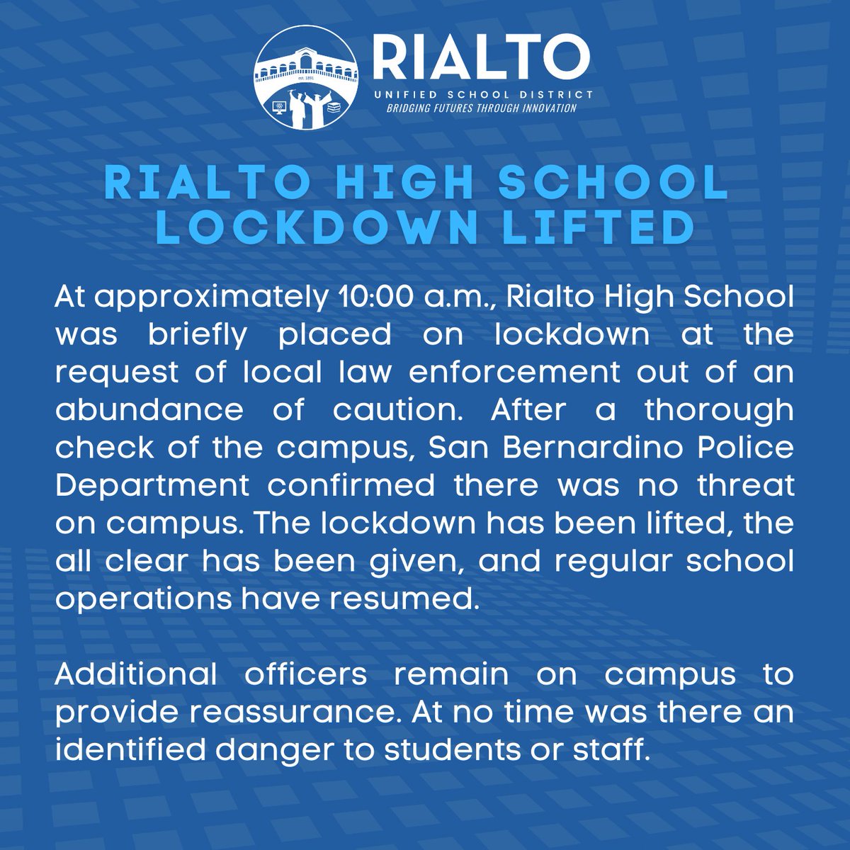 Rialto Unified School District tweet media