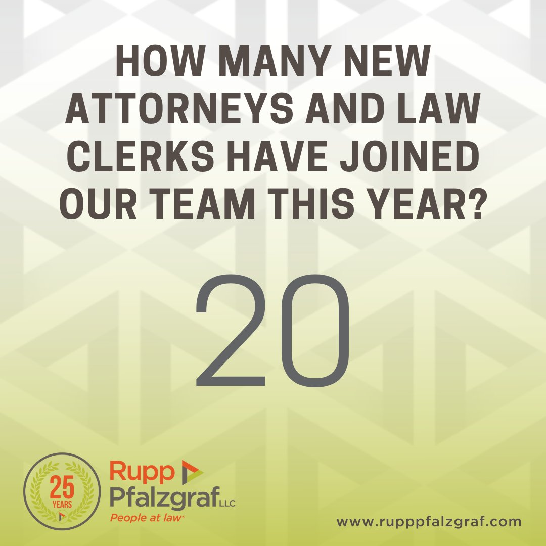 We're lucky to have welcomed 20 talented attorneys and law clerks to our growing team since the start of 2025, each one a great addition to our firm!
#FirmFactFriday