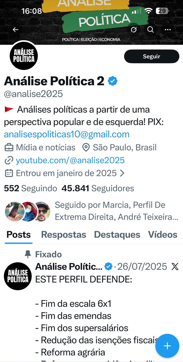 Noticiasbizarra's tweet photo. Queria saber, pq tanto
Perfil de direita segue esse perfil que deixa bem claro em sua descrição que é esquerdista e luta contra a direita?

@analise2025 https://t.co/lWZxVPSTxz