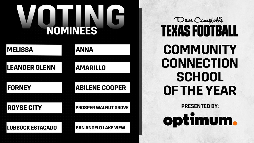 🌟 Melissa High School is a nominee for the Dave Campbell’s Community Connection School of the Year. The winner will be selected through a community vote. Voting is now open and unlimited through January 23. Please visit texasfootball.com/community-conn…