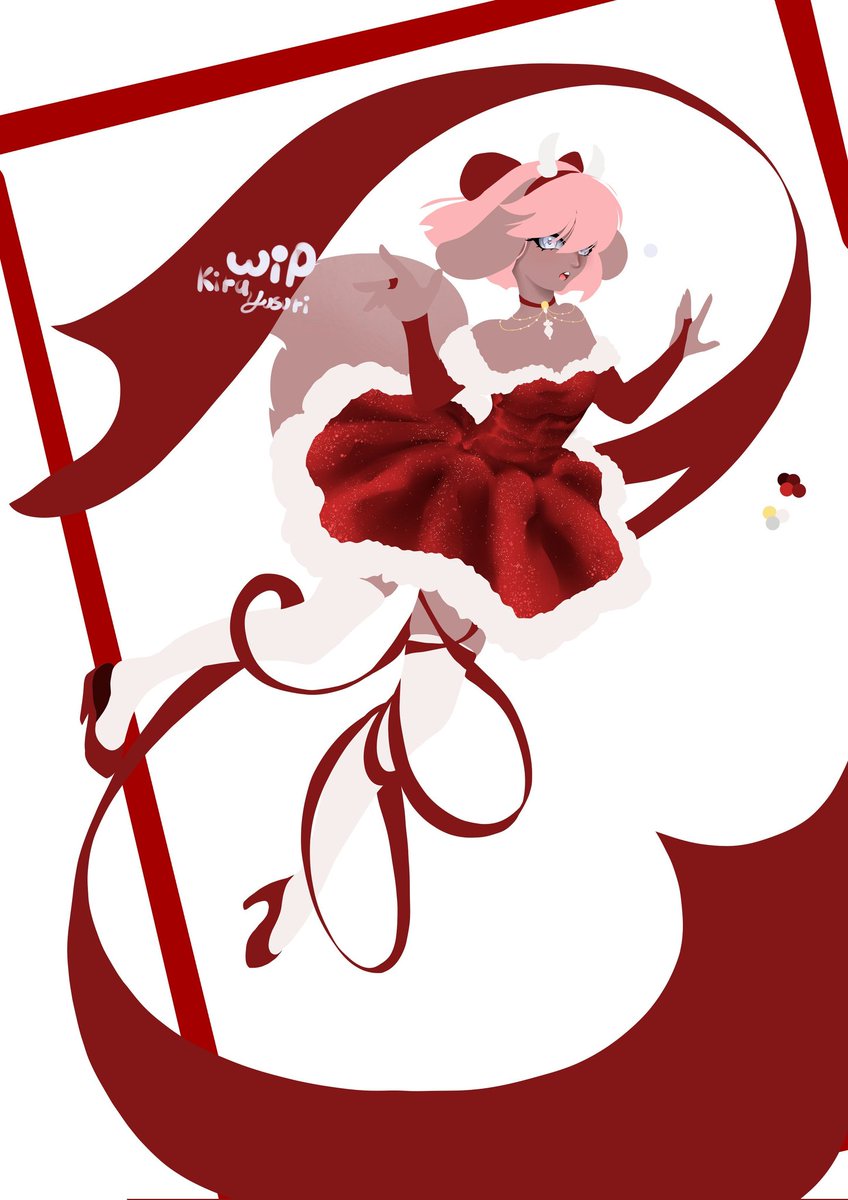 🎄✨ Christmas WIP in progress. 

What do you think the character is missing? Ideas welcome!

#DigitalArtist #Vtubers #ArtistOnTwitter #furryartist #ilustration