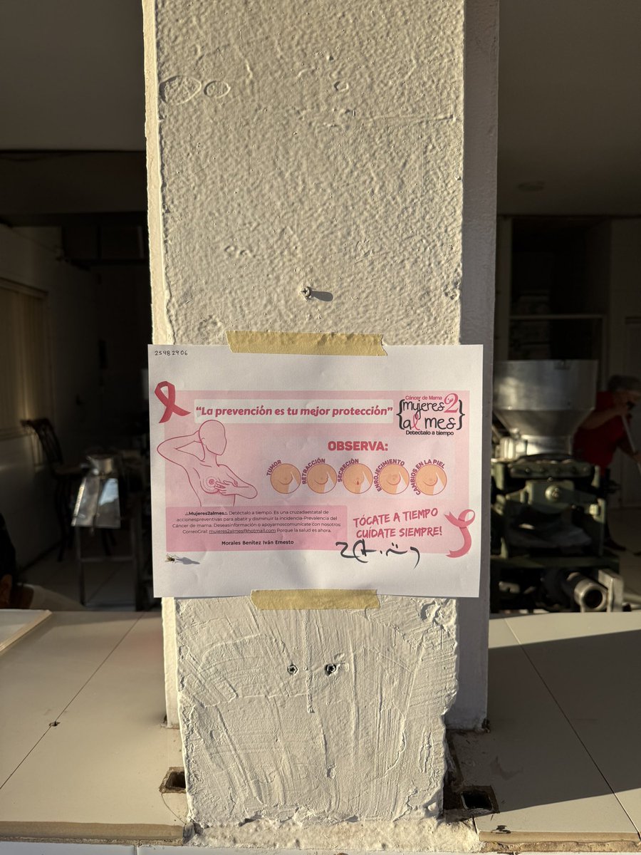 IvanMBz03's tweet photo. Difusión para la prevención del cancer de mama
Detectar a tiempo el cáncer de mama salva vidas. 
Tócate a tiempo, cuídate siempre!
@mujeres2almes @medicosconcausa https://t.co/BIX8VexN1V