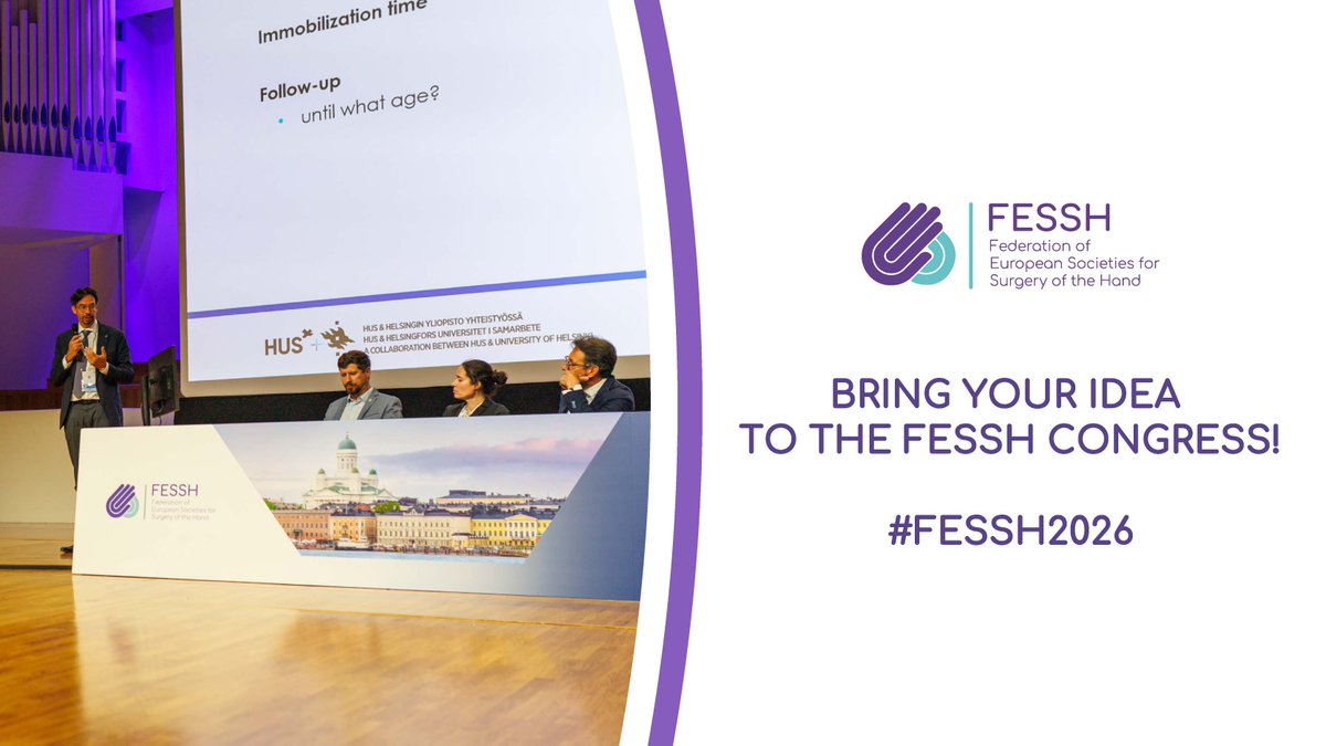 FESSHEurope's tweet photo. For the first time, #FESSH is inviting individual members + national societies to propose a full scientific session for FESSH 2026 in Basel.
If you want to bring a topic to the main stage, this is your chance.
https://t.co/qhQoOr5sSA https://t.co/2B1gFKBnyG
