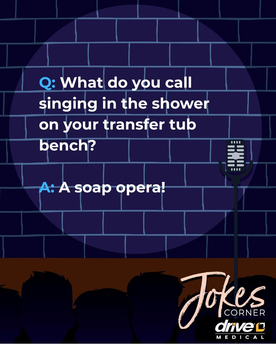 drivemedical's tweet photo. It's time for another "so bad it's good" (maybe) joke from our company newsletter's infamous Jokes Corner! 

This one stars the Splash Defense™ Transfer Bench with Curtain Guard Protection, found here:
https://t.co/97fytkdiAA

#DriveJokes #Humor #Jokes https://t.co/ByGKlPEETu