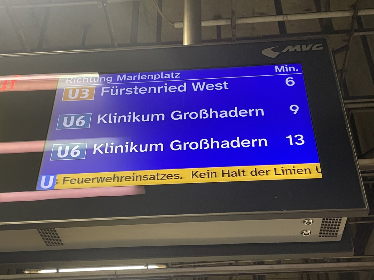 NiceBastard's tweet image. Wegen eines Feuerwehreinsatzes kein Halt der U1, 2, 3, 6 und 7 am Sendlinger Tor #mvv #mvg