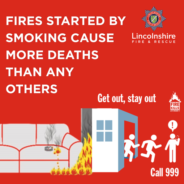 LincsFireRescue's tweet photo. Smoking indoors can spark deadly fires.  
 
If a fire starts, remember to Get Out, Stay Out and Call 999. 
 
🔗 https://t.co/f63w5aaj5L 
 
#Firekills #SmokingFireSafety #GetOutStayOut https://t.co/DOfLqpzBjy