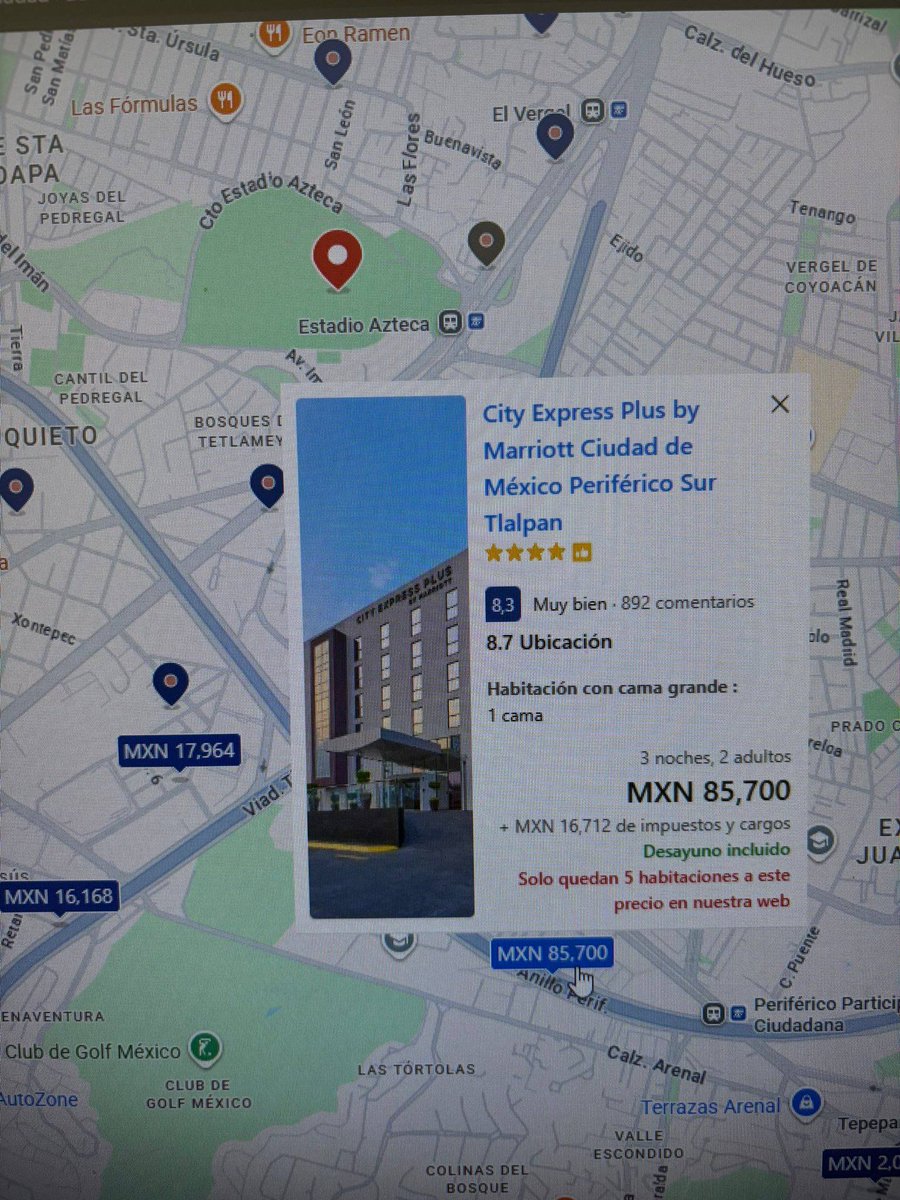 AlvarezMaynez's tweet image. No solo son las boleteras. Los abusos contra los consumidores están fuera de control. 

La Ciudad de México es la que más ha encarecido los precios de los hoteles y Monterrey y Guadalajara ocupan los lugares 2 y 4.

El mundial debe ser una gran oportunidad pero no para el abuso.