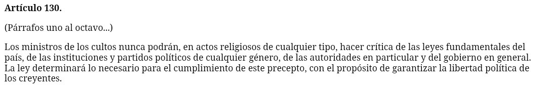 MOLOV15's tweet photo. @NoemiLuna_Zac @IglesiaMexico @MonsRamonCastro @lajornadazac @ZacatecasImagen @JTrianaT @JorgeRoHe @MiguelVarelaMx @RayMorenoMX @LuisCardenasMx @beltrandelrio Aquí lo dice claro en la carta magna. facha. 

ARTICULO 130. 
Cachai!!!

Además, cualquier ciudado mexicano pude denunciar este acto violatorio constitucional y poner en paz a la secta católica https://t.co/7t6ua90Mdx