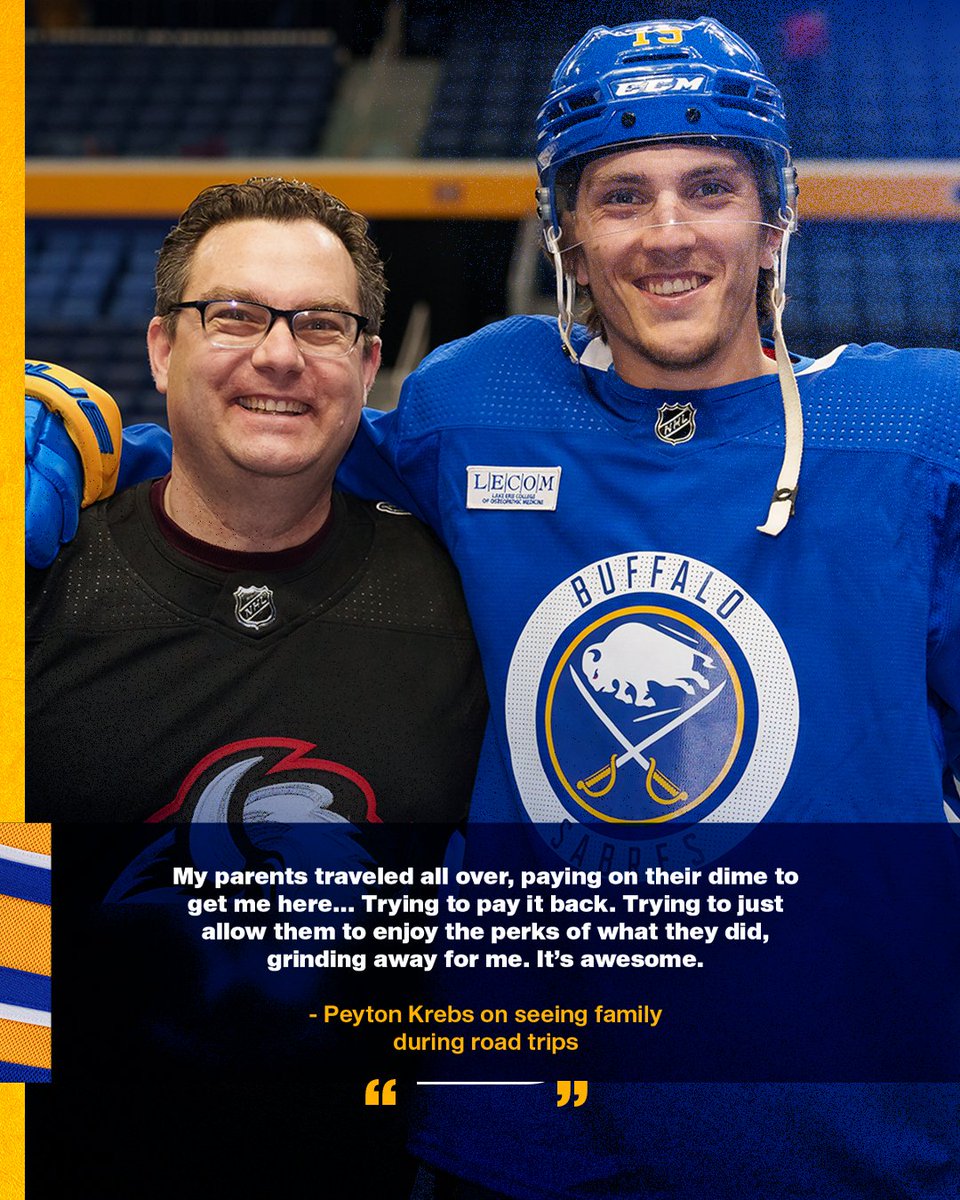 BuffaloSabres's tweet photo. Currently on our longest road trip since 2011, that has spanned two weeks, four time zones and six cities. ✈️

Our guys have still been able to make time for family and it means the world to them. Read more on their stories from the road → https://t.co/CspRfBTcAx https://t.co/7rdNptRwdO