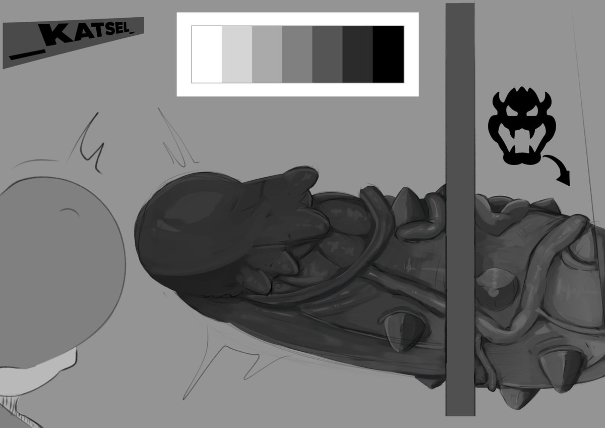 SK_katsel's tweet photo. grayscale color practice (with bowser deck)

#nsfw #bowser #furry https://t.co/fHMpP9EREY
