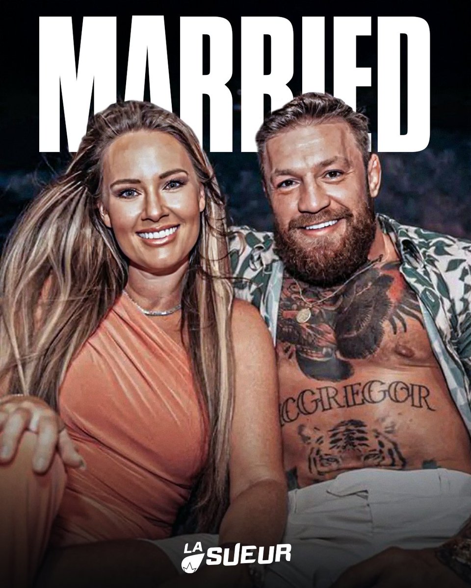 LaSueur_off's tweet photo. Conor McGregor est un homme marié ! 💍

Félicitations à lui et à sa femme, Dee Devlin. ❤️👏

(via @TMZ_Sports) https://t.co/wHCo5pvDNj