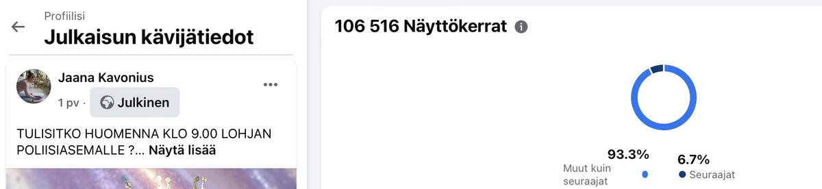 JKavonius's tweet photo. EILISTÄ TIEDOTETTANI FACEBOOKISSA ON KATSOTTU JO YLI 106.500 KERTAA
Käy sinäkin lukemassa myös käynnistäni 12.12.2025  Espoon ja Lohjan poliisiasemalla ja lisää todisteita löydätte virkamafia.fi-sivuilta. https://t.co/s4gikJAjT7