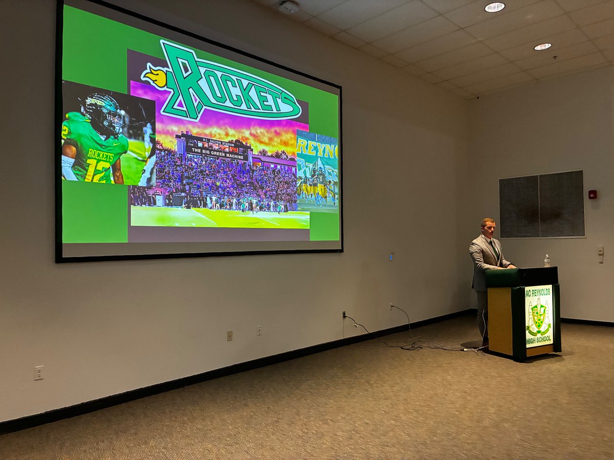 Chris_Womack's tweet photo. Today the @ACR_Football Rockets introduced Chandler Greer as their new head coach, taking over for the legendary @CoachShaneLaws https://t.co/IeOY60DmVx