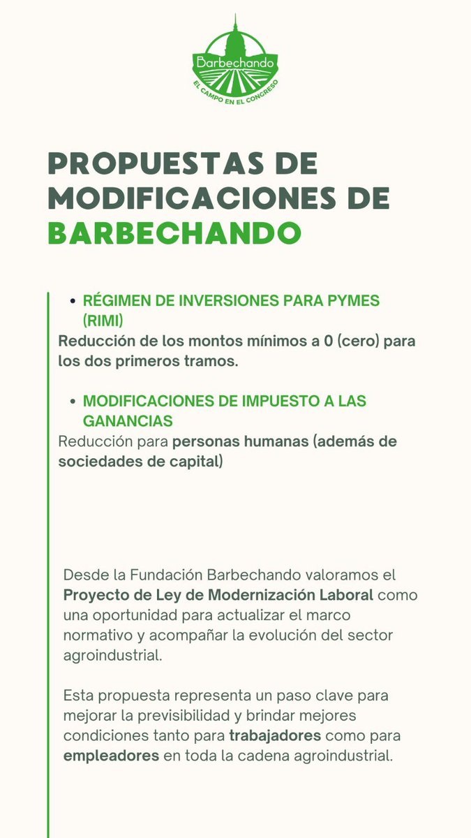 #CongresoNacional 🏛️🌾 Reforma laboral e impositiva: impacto agro ⬇️