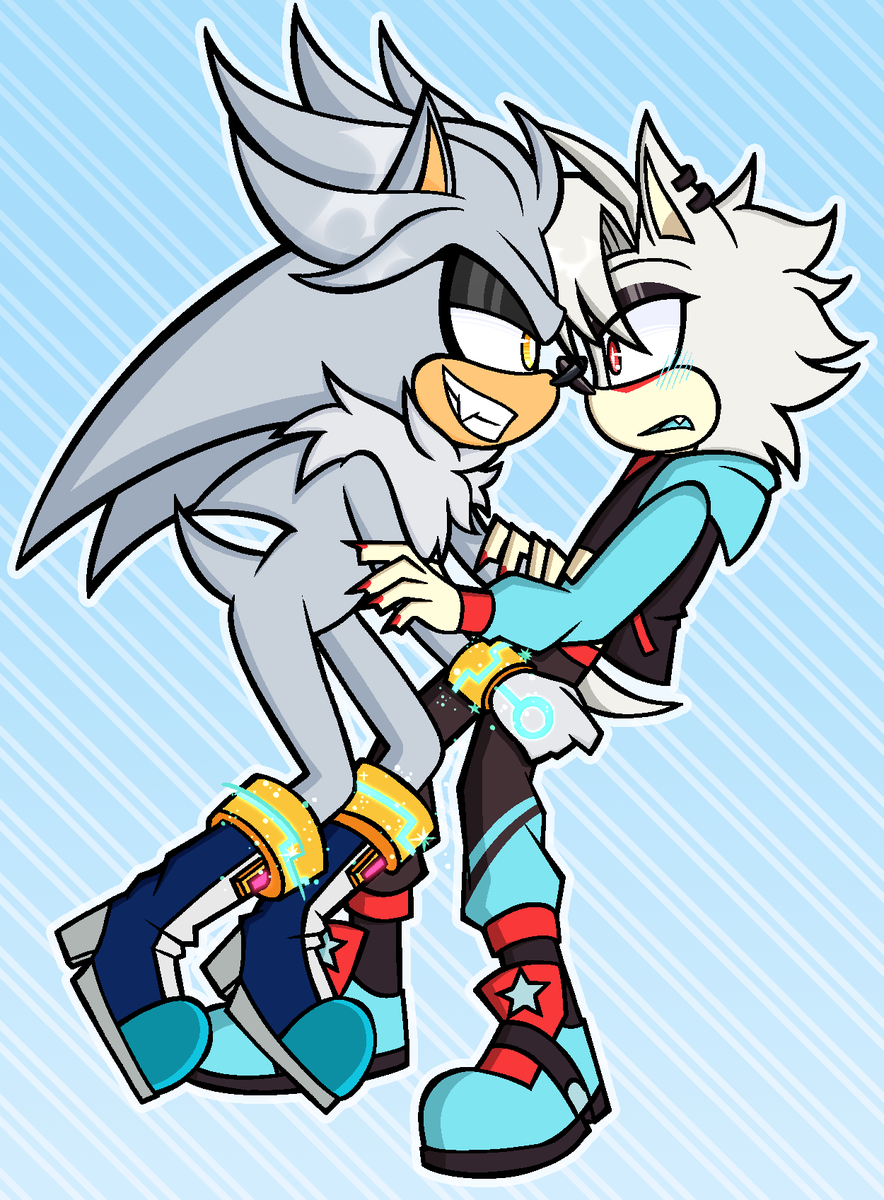 FluffAbyss's tweet image. Silly Silver x Fluff art 🤍❤️ #SilvertheHedgehog #silverxoc #SonicTheHedgehog