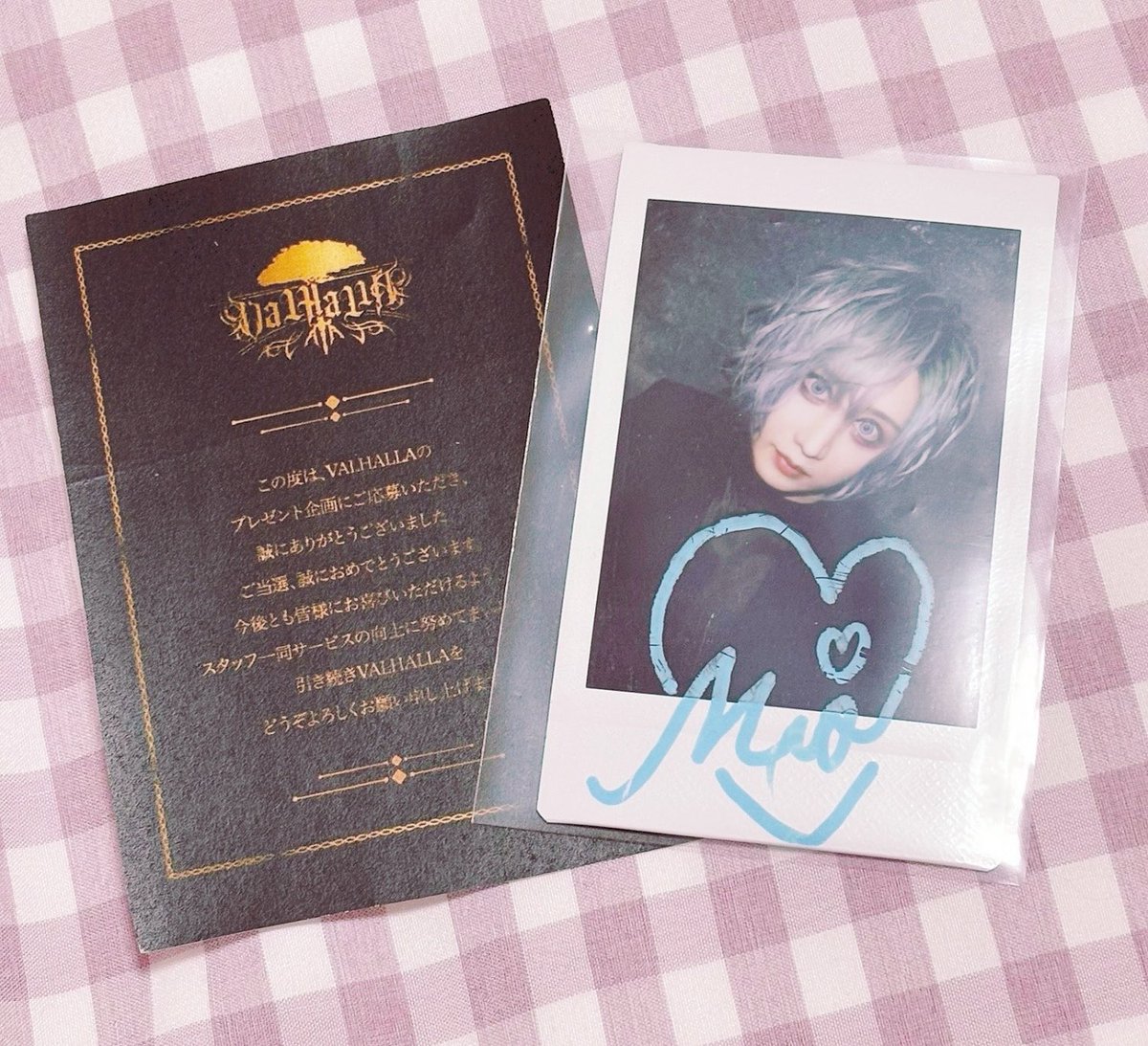 VALHALLA　MIO チェキ　V系　バンド　 高田馬場　社美緒 家を空けてて見るのが遅くなっちゃったけど美緒さんの素敵なチェキが
