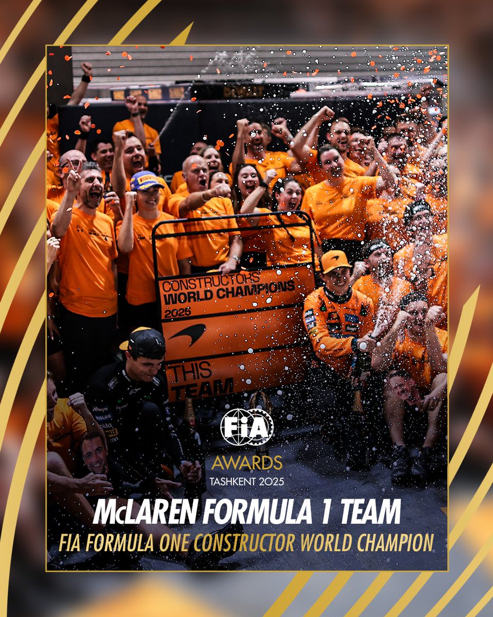 McLaren Formula 1 Team - FIA Formula One Constructor World Champion 👏
 
#FIAAWARDS2025