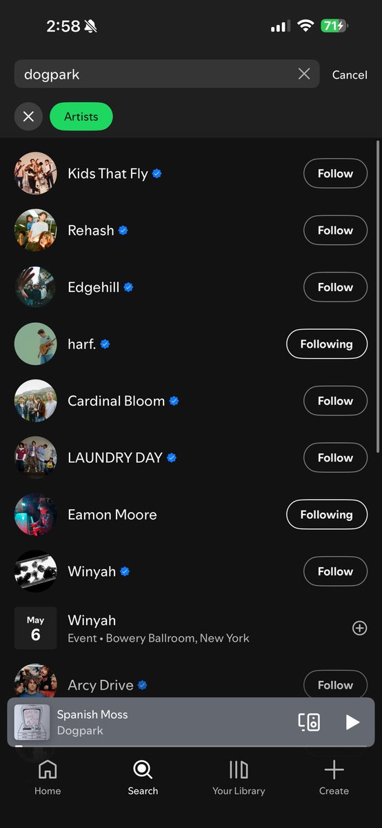 Dogpark_band's tweet image. Tried to look up Dogpark on Spotify and we didn’t even come up 🤔