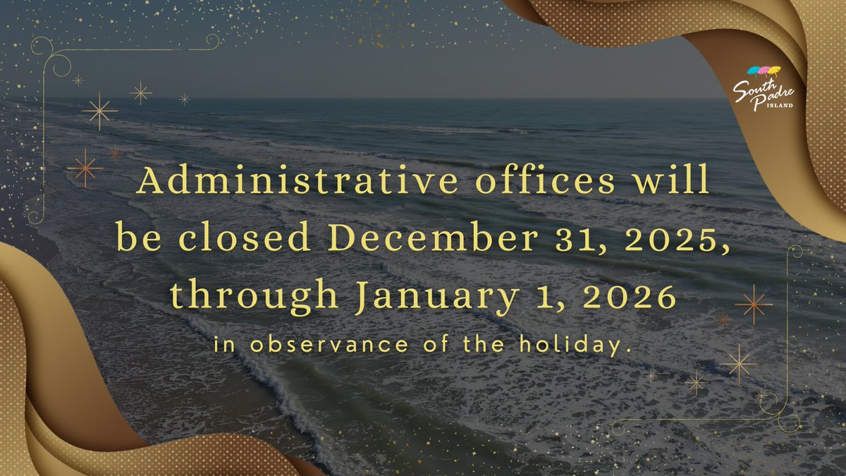 Administrative services will be closed December 31, 2025, and January 1, 2026, in observance of the holiday.