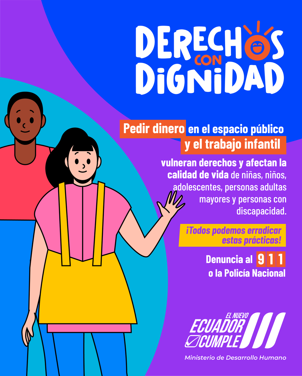 💪 Tu solidaridad vale más cuando llega a quienes de verdad lo necesitan.

Debes donar recursos no monetarios porque la plata no va para ellos.

Si conoces casos de vulnerabilidad y trabajo infantil, denúncialos al <a href="/ecu911/">ecu911</a> o la <a href="/PolicaNacional/">Policía Nacional</a>.

#DerechosConDignidad